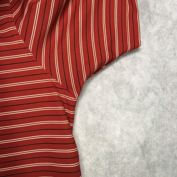 Under Armour Mens Golf Polo Shirt size XL Red Striped Short Sleeve Collared - Picture 13 of 15